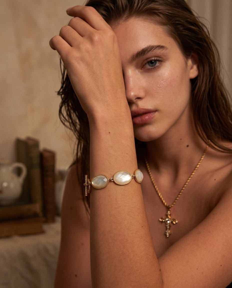 Elegant Abalone Shell Resin Bracelet - Image 3