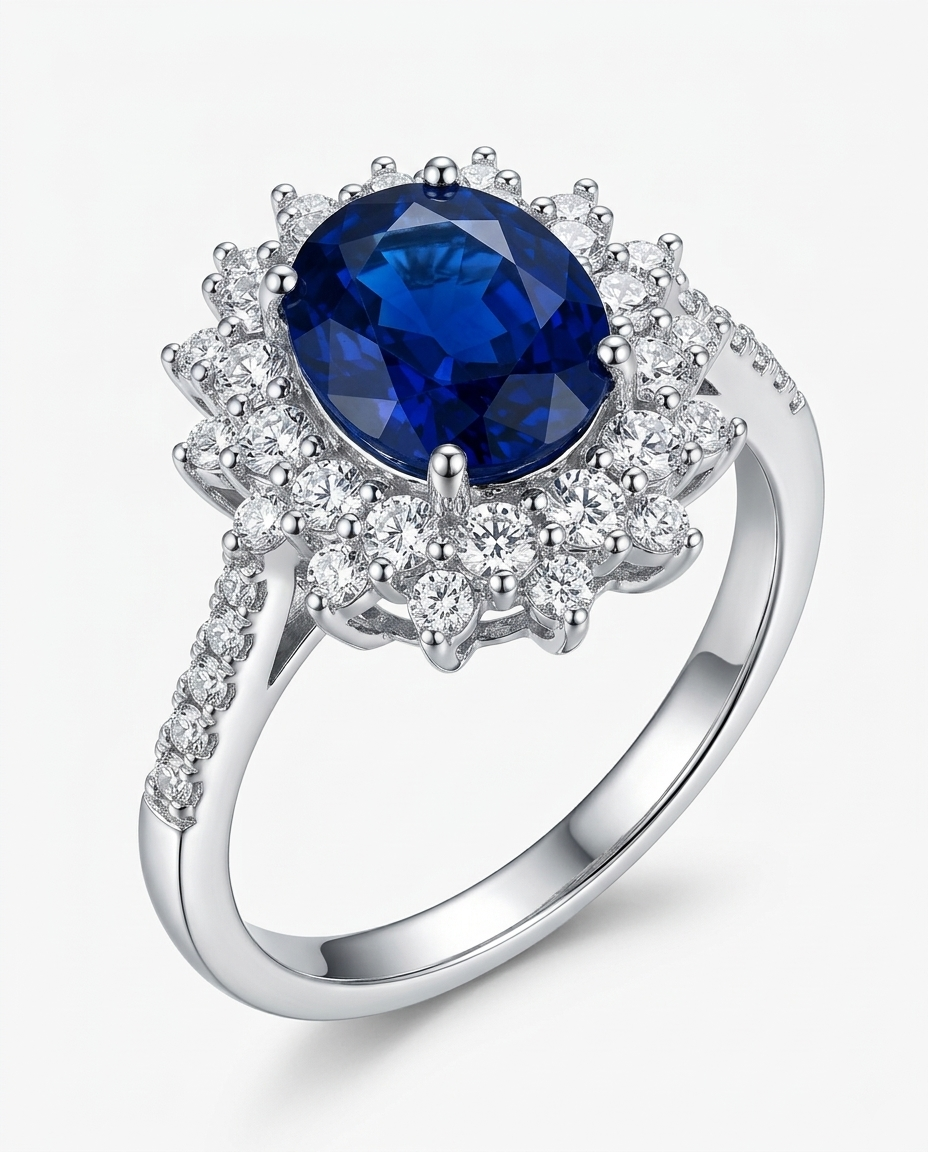 Vintage Blue Sapphire Zircon Ring - Image 11