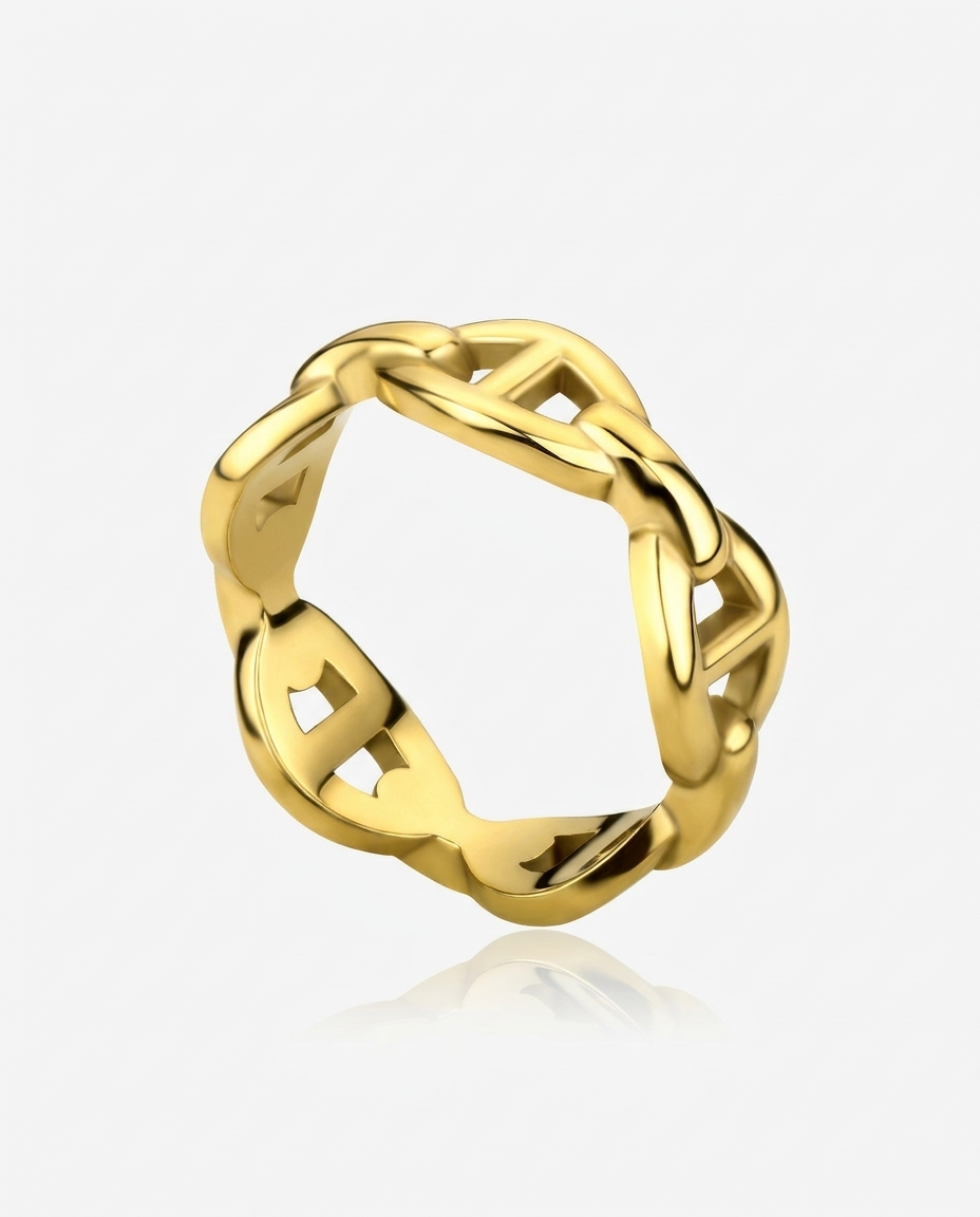 Vintage Chunky Cuban Link Ring - Image 1