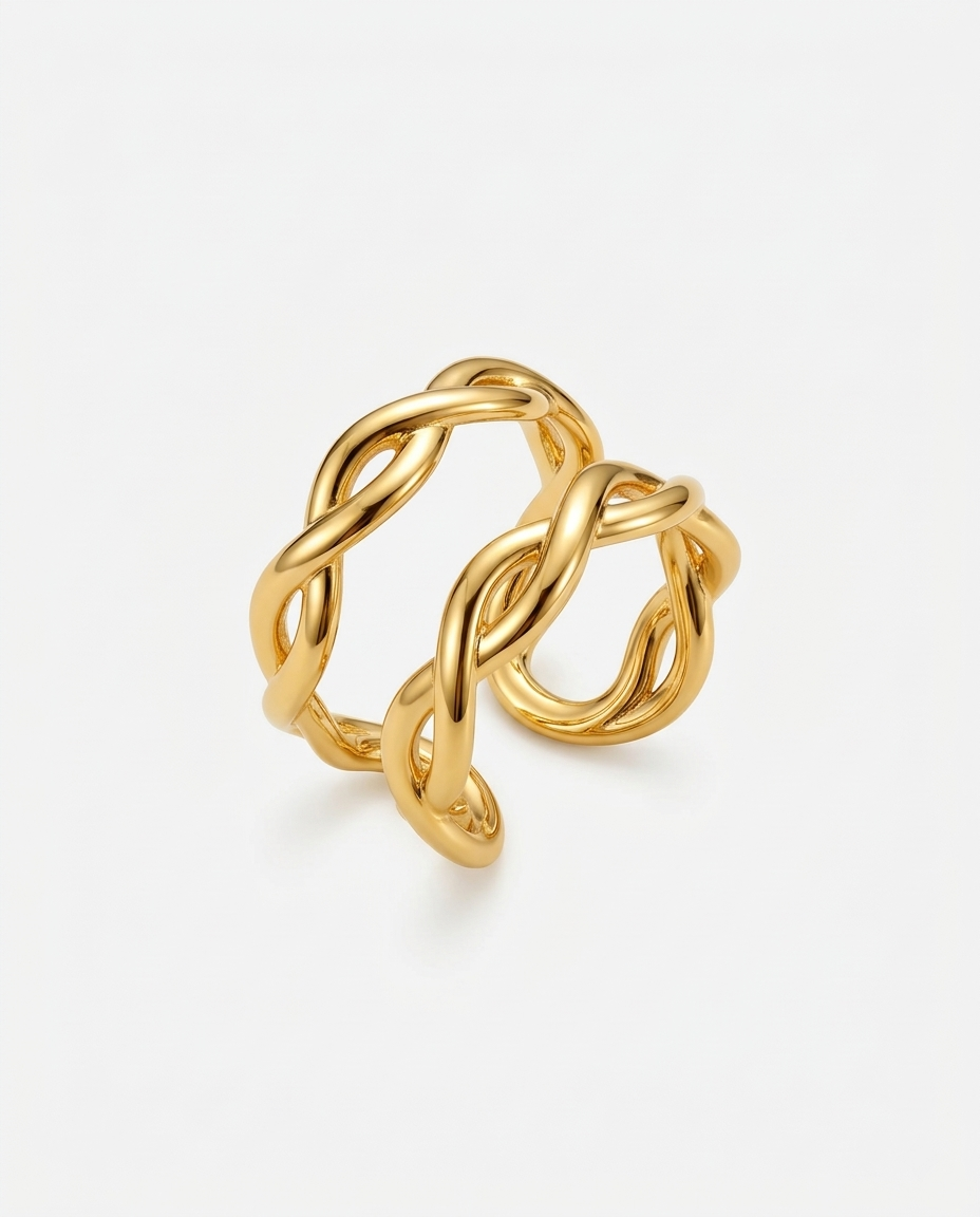 Minimalist Double Wire Cutout Adjustable Ring - Image 1