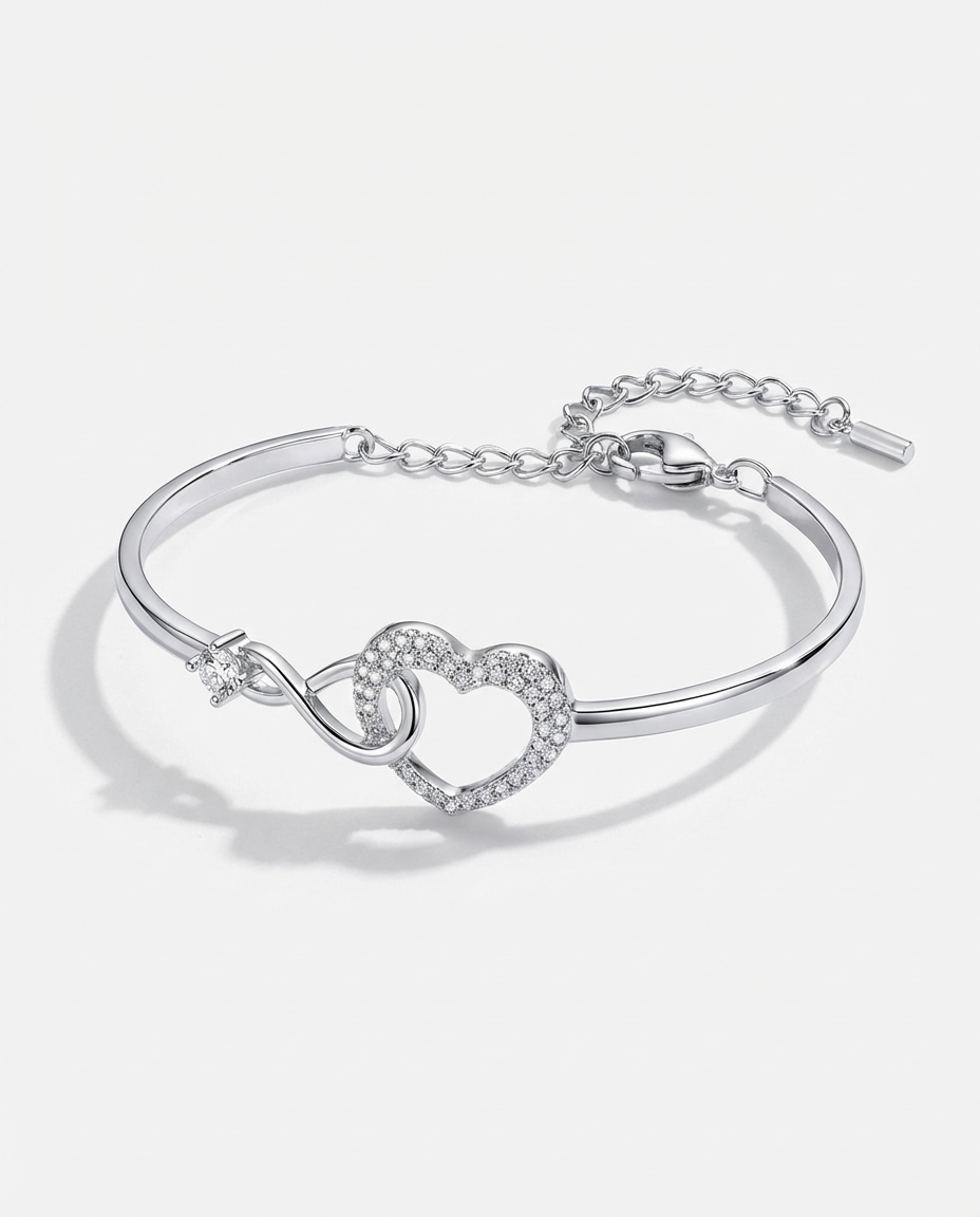 Minimalist Hollow Heart Zircon Bracelet - Image 4
