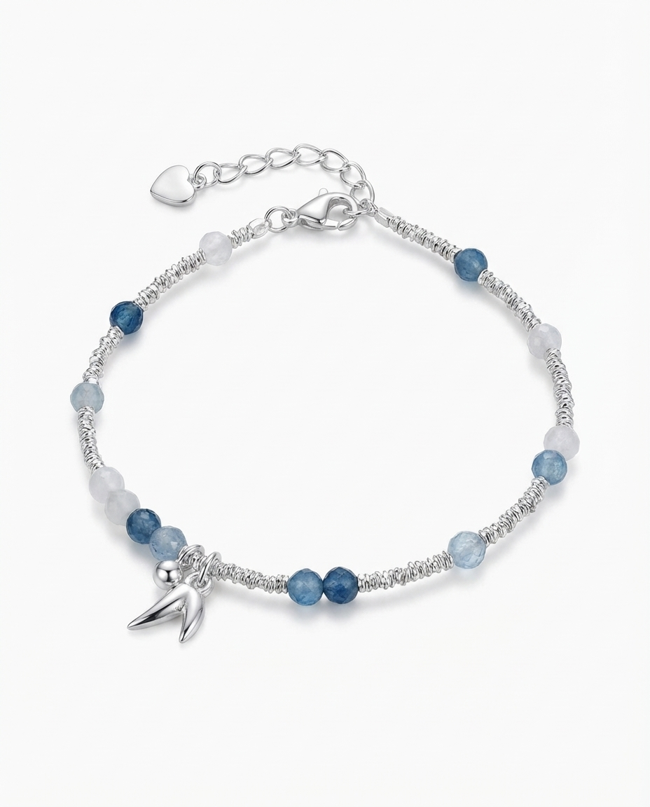 Elegant 925 Silver Aquamarine Crystal Bracelet - Image 6