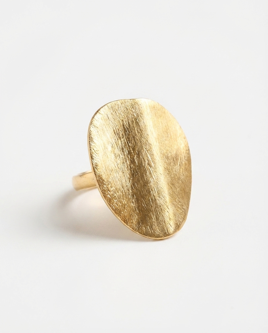Vintage Matte Brushed Irregular Ring - Image 4
